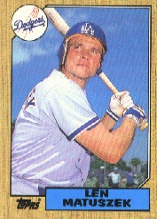1987 Topps Baseball Cards      457     Len Matuszek